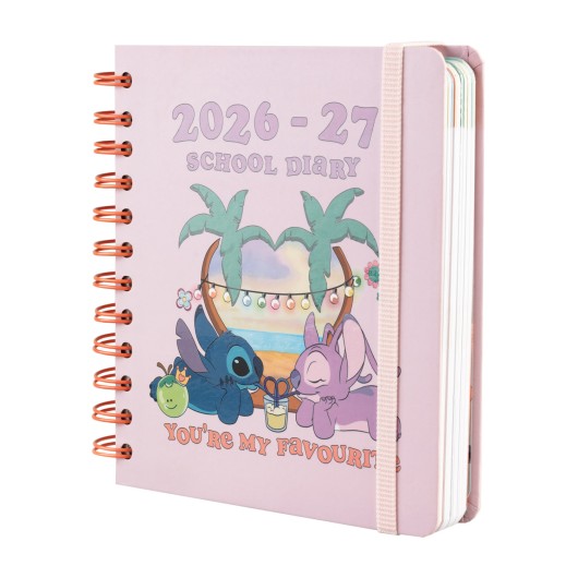 Agenda Escolar 2026/2027 – Dia Página M 11 Meses Stitch e Angel