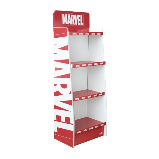 Expositor 1/4 Palet Cartão 4 Prateleiras Marvel Logo