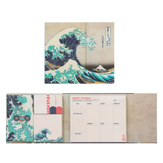 Planificador Semanal com Notas Adesivas Hokusai