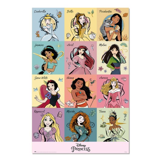 Poster Disney Princesas Brush Strokes