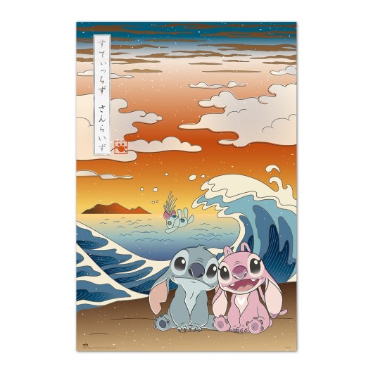 Póster Disney Stitch Japão