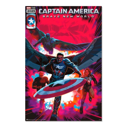 Poster Marvel Capitão América Brave New World Comic