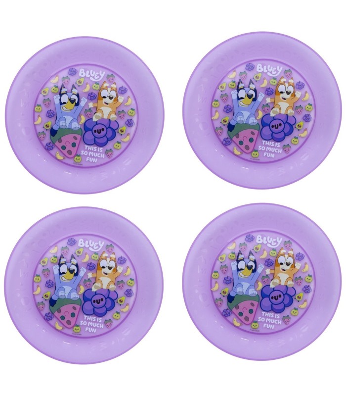 Conjunto de 4 Pratos Reutilizáveis Bluey