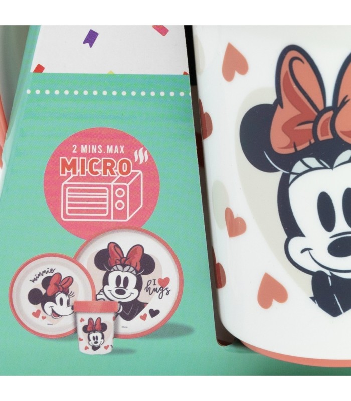 Conjunto 3 PCS Louça Premium Bicolor Antiderrapante Minnie Mouse