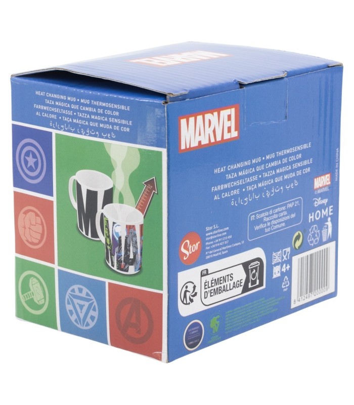 Caneca Cerâmica 325 ml Mudança de Cor Avengers