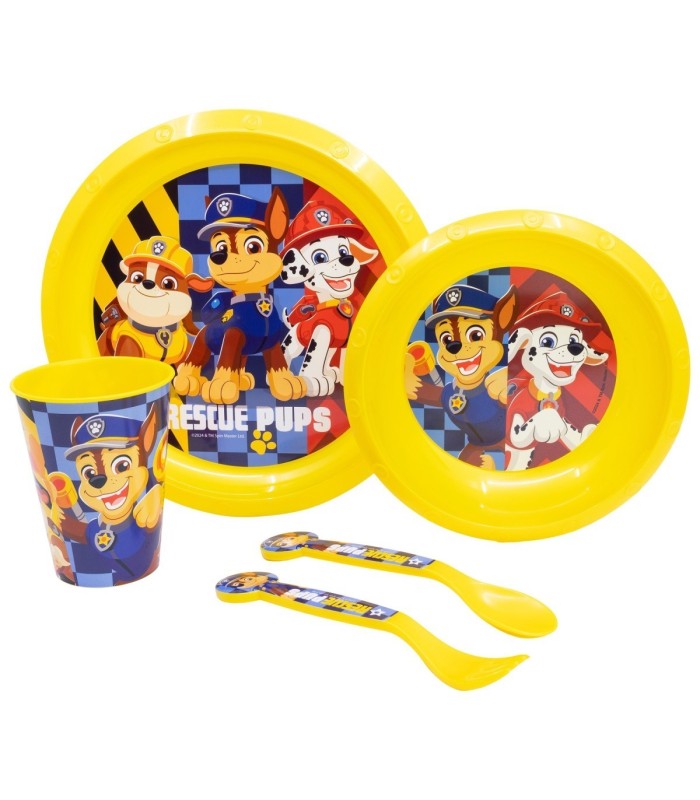 SET FÁCIL 5 PCS (PRATO, BOL, COPO E TALHERES) PAW PATROL