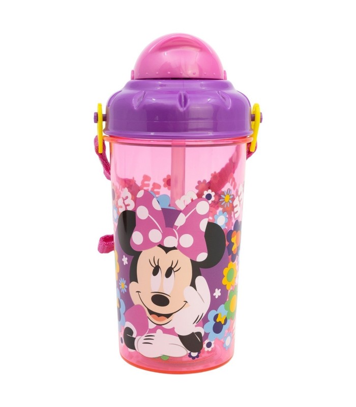 Garrafa Minnie Mouse 465 ml com Palhinha e Tampa