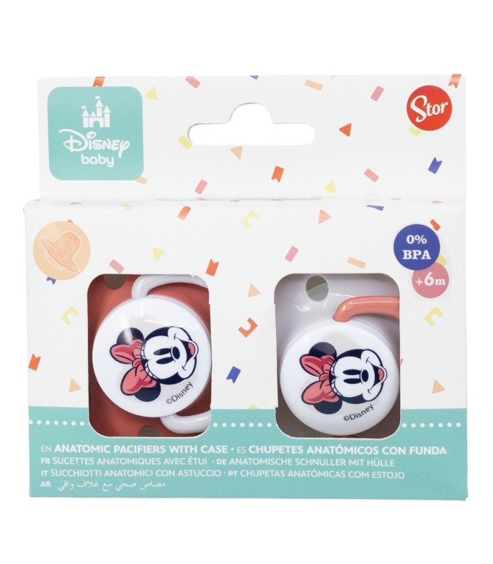 SET 2 CHUPETAS TETINA ANATÓMICA SILICONE +6M MINNIE MOUSE
