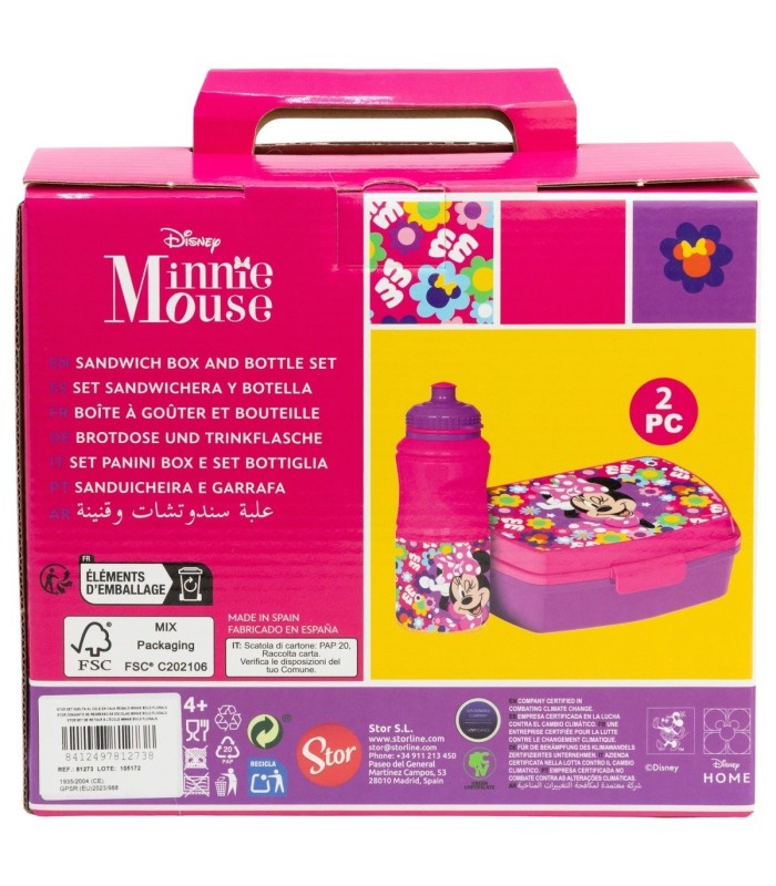 Conjunto Minnie Mouse: Caixa com Sandwichera e Garrafa Sport 380ml
