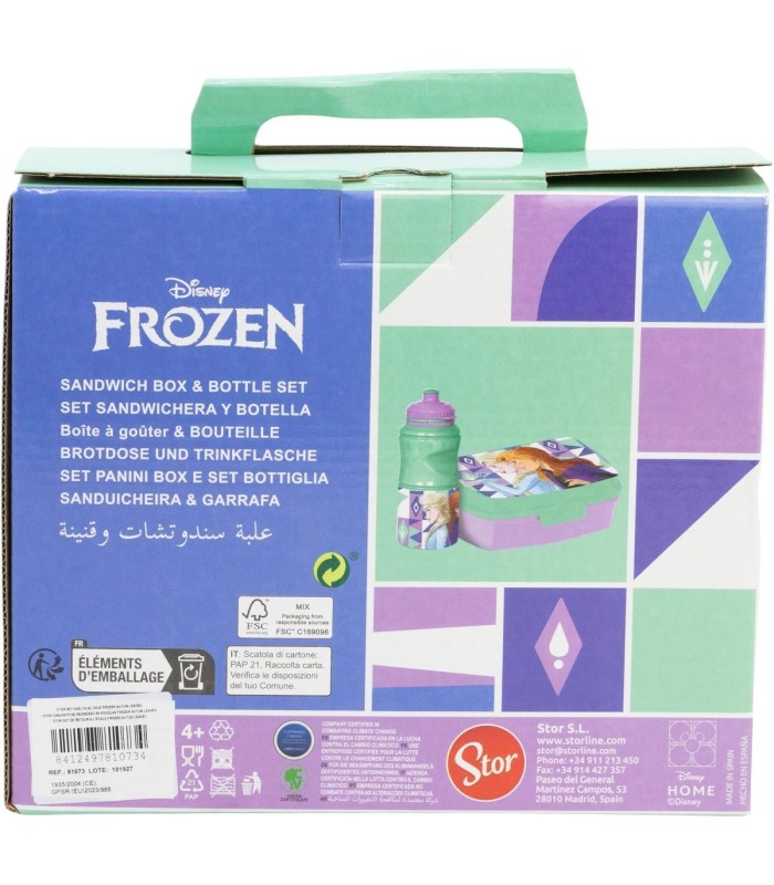 Conjunto Vuelta ao Cole Frozen – Fiambrera e Garrafa Sport 380 ml