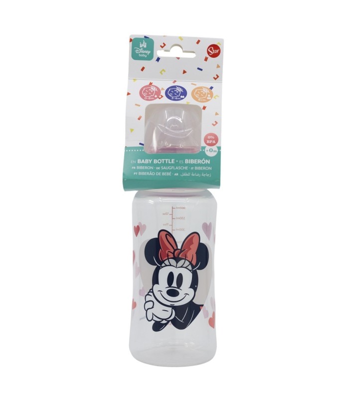 Biberão Minnie Mouse 360 ml com Tetina de Silicone 3 Posições
