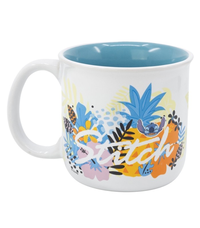 Caneca Cerâmica 400 ml Stitch Palms em Caixa de Presente
