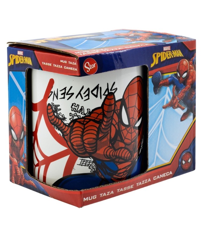 Caneca Cerâmica 325 ml Spiderman Urban Web em Caixa de Presente
