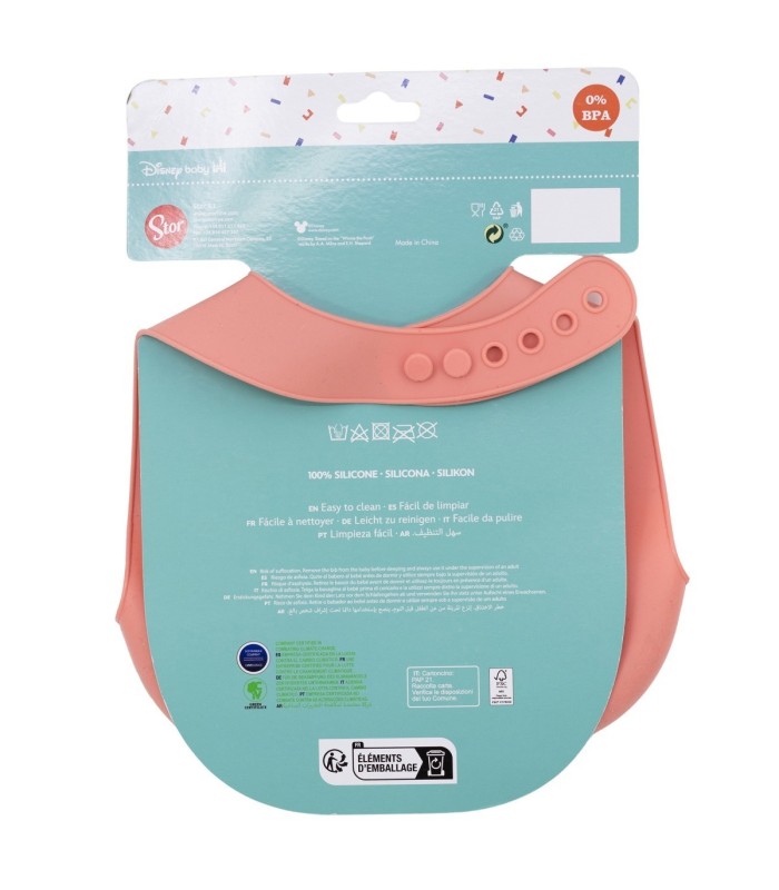 Babete de Silicone Minnie Mouse Coração Cheio
