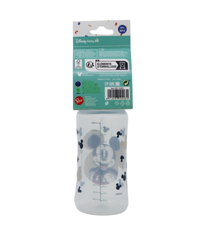 Biberão Mickey Mouse 360 ml com Tetina de Silicone 3 Posições