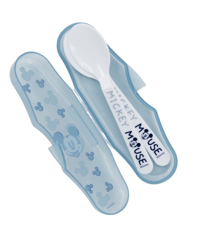 Estojo Toddler 2 Colheres PP Mickey Mouse Sorridente