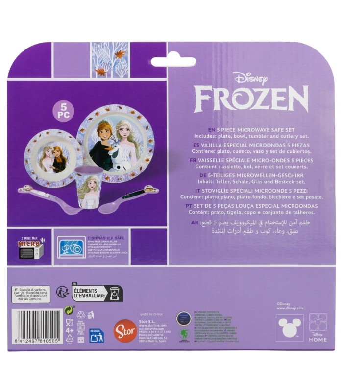Conjunto Micro 5 PCS (Prato, Tigela, Copo e Talheres) Frozen