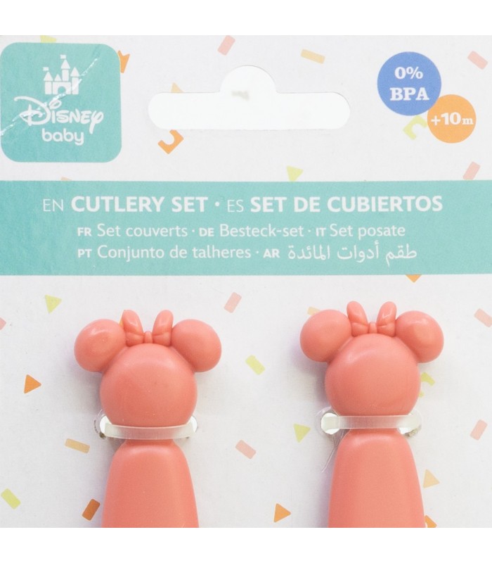 SET DE 2 CUBERTOS PP FORMA (COLHER E TENEDOR) MINNIE MOUSE