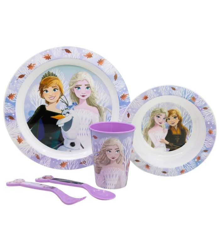 Conjunto Micro 5 PCS (Prato, Tigela, Copo e Talheres) Frozen