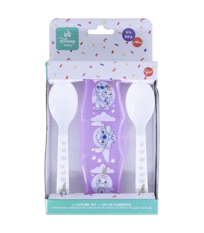 Estojo Toddler com 2 Colheres PP Stitch Cuddle Me