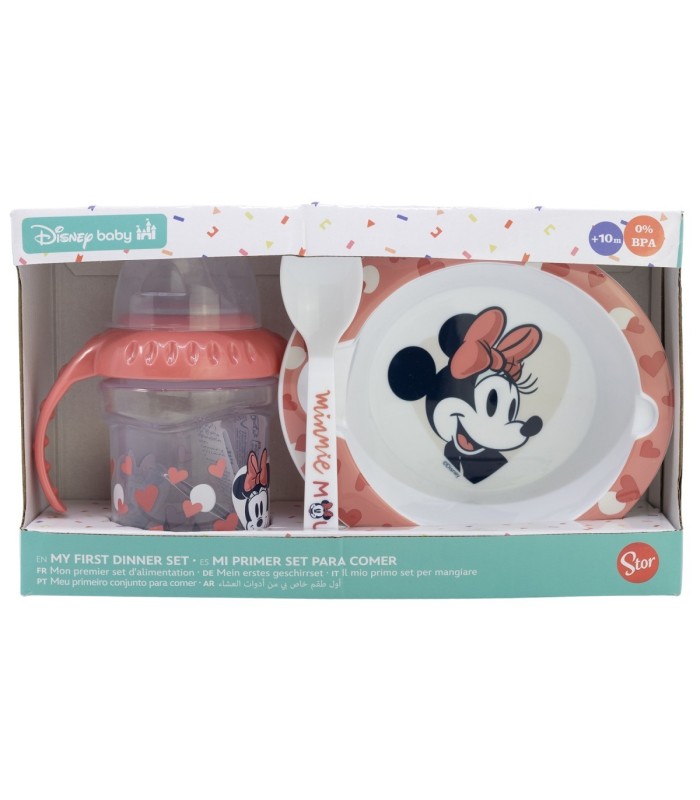 Conjunto 3PCS (Caneca, Prato e Colher) Minnie Mouse