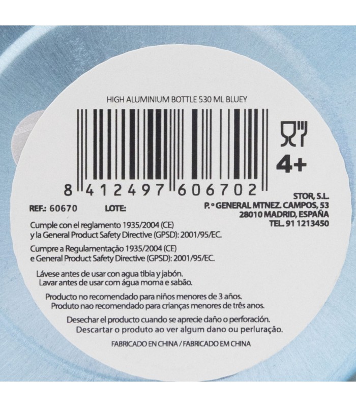 Garrafa de Alumínio 530 ml Bluey