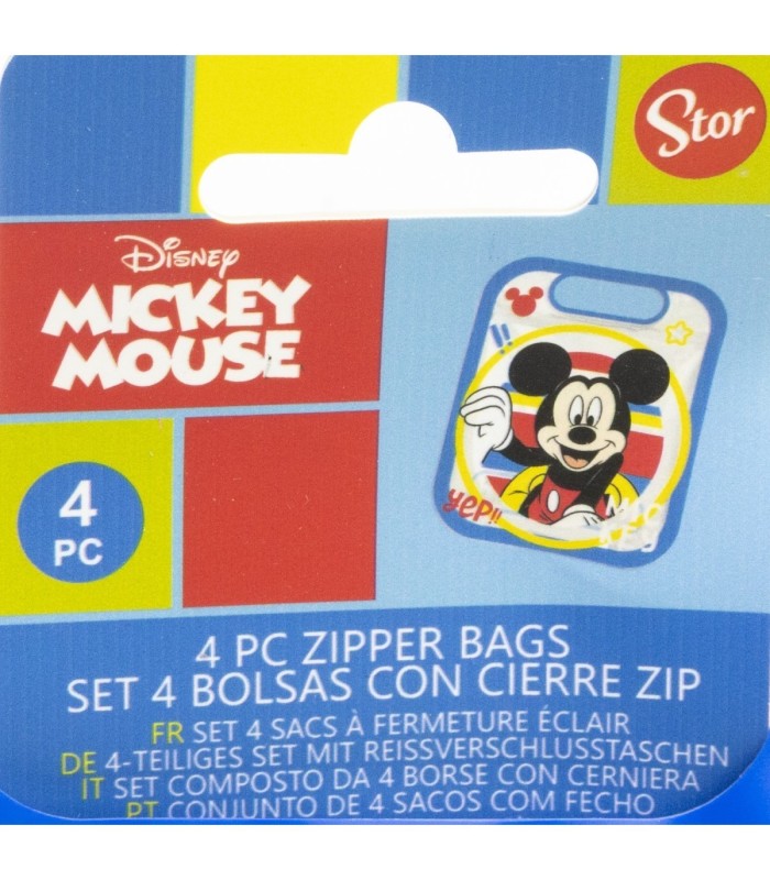 SET 4 BOLSAS COM FECHO ZIP MICKEY MOUSE TRUE CHAMPIONS