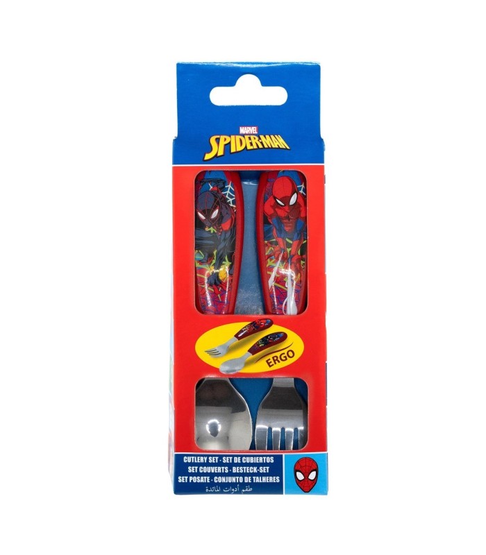 Conjunto de 2 Talheres Metálicos Spider-Man
