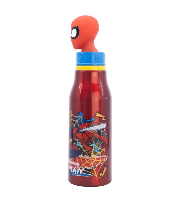 Garrafa de Alumínio Spider-Man 690 ml com Figurinha 3D