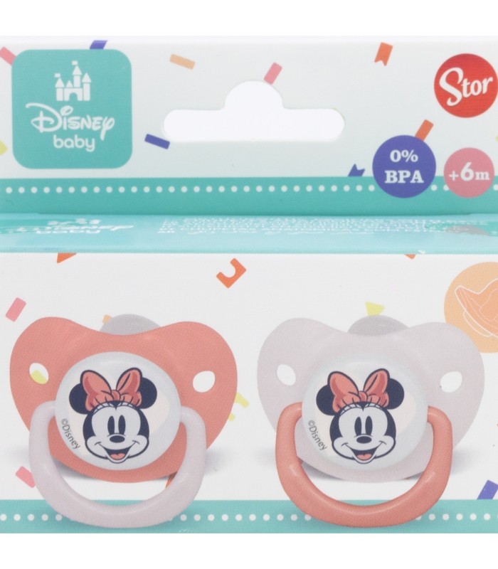 SET 2 CHUPETAS TETINA ANATÓMICA SILICONE +6M MINNIE MOUSE