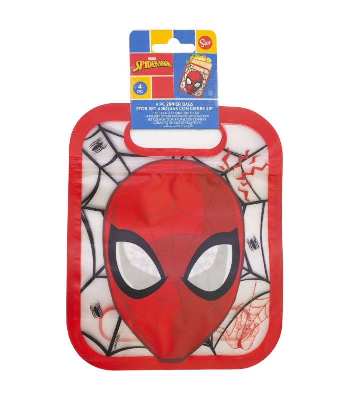 Conjunto 4 Sacos com Fecho Zip Spider-Man Moving Target