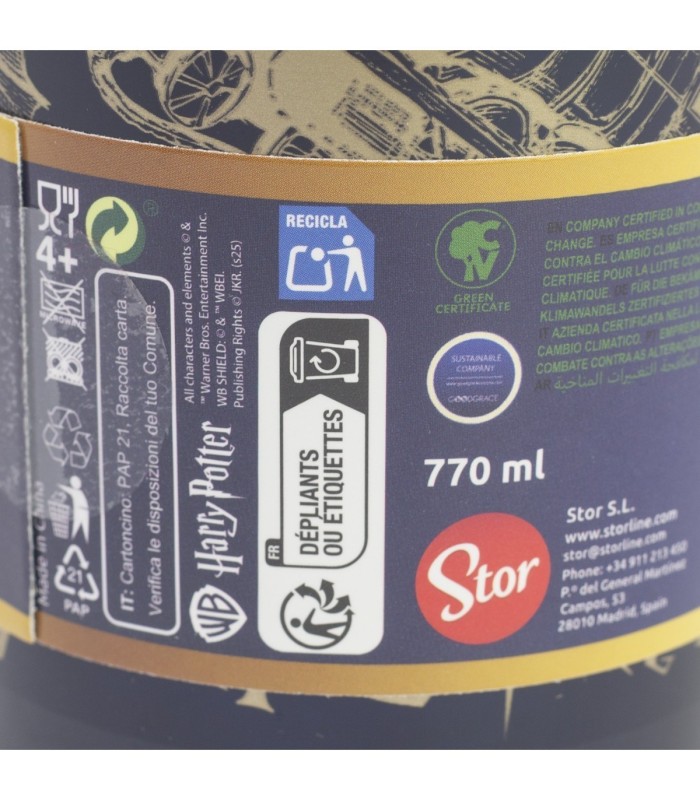 Copo Térmico Inox com Canudo 3D 770 ml Harry Potter