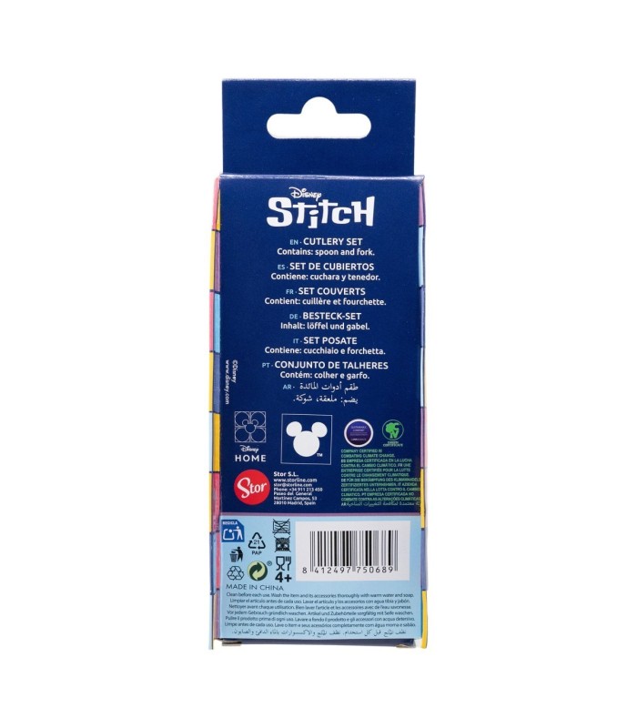 Conjunto de 2 Talheres Metálicos Stitch