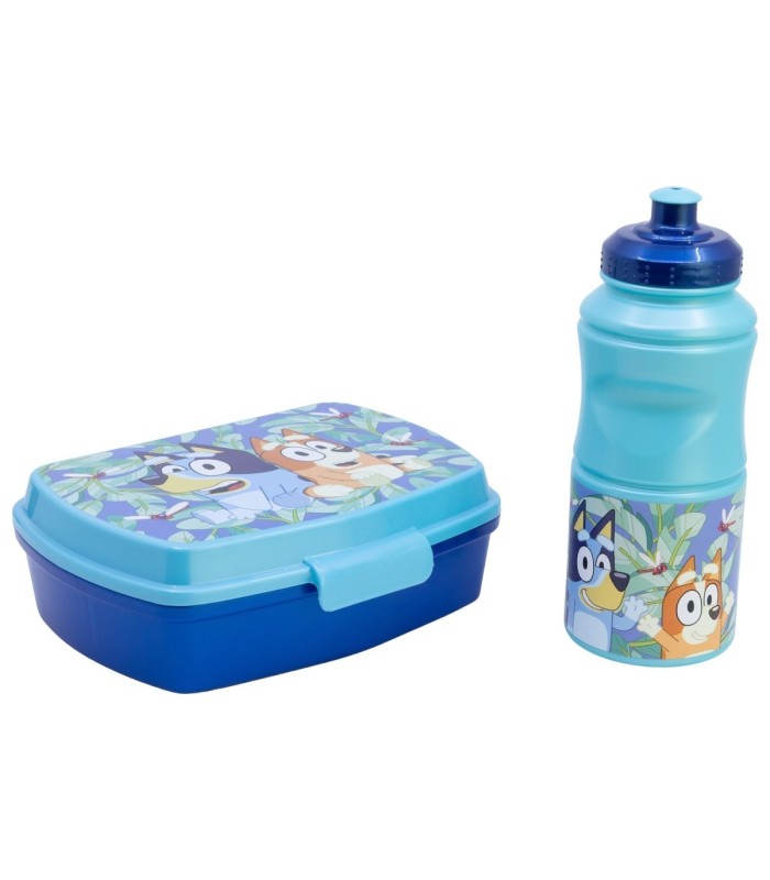 Conjunto Bluey: Fiambrera Rectangular e Garrafa Sport 380 ml