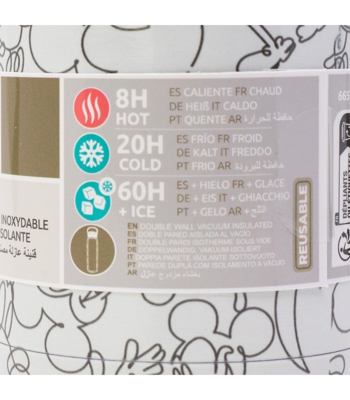 Garrafa Glam Térmica Aço Inoxidável 665 ml Mickey Mouse