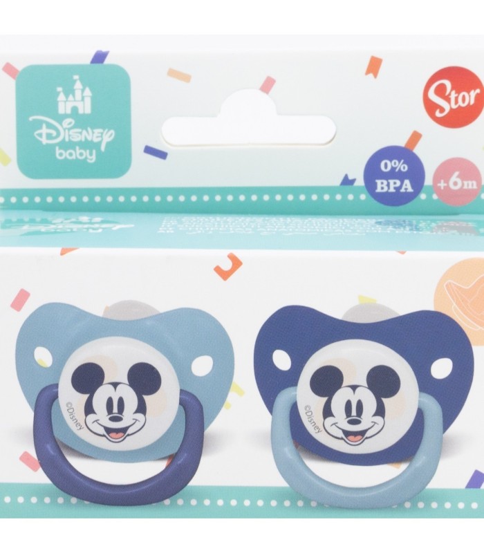 SET 2 CHUPETAS TETINA ANATÓMICA SILICONE +6M MICKEY MOUSE