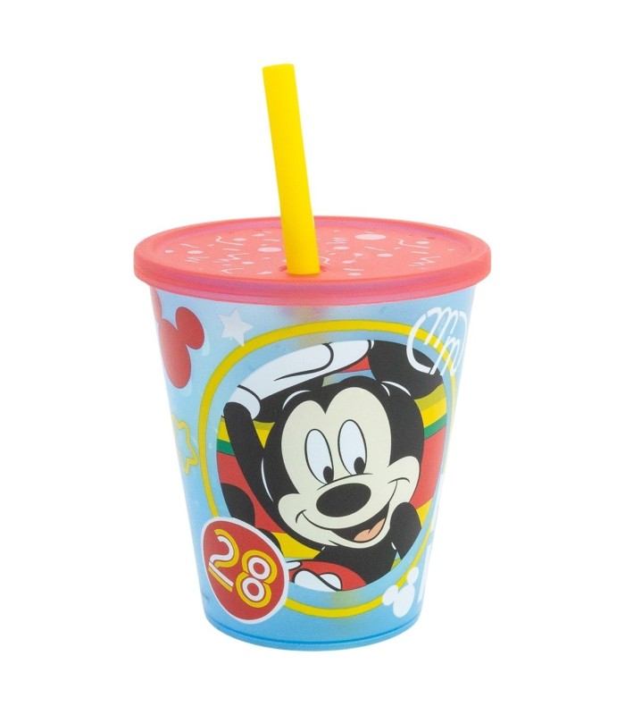 Conjunto 4 Copos Mickey Mouse 285 ml com Palhinha