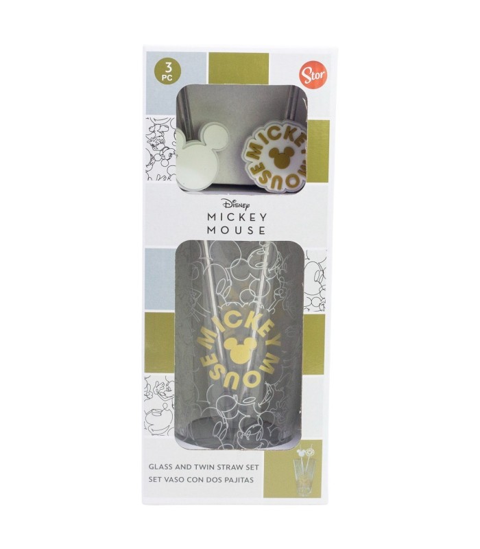 Conjunto Copo com Duas Palhinhas 480 ml Mickey Mouse