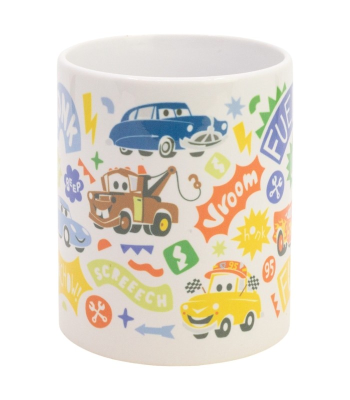 Caneca Cerâmica Cars Happy Squad 325 ml em Caixa