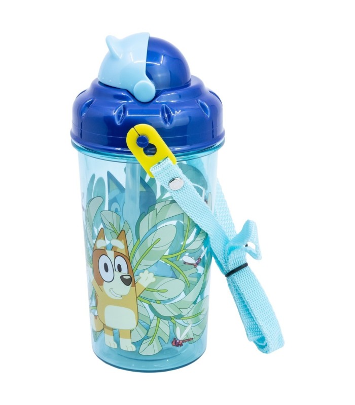 Garrafa Infantil Bluey 465 ml com Canudo