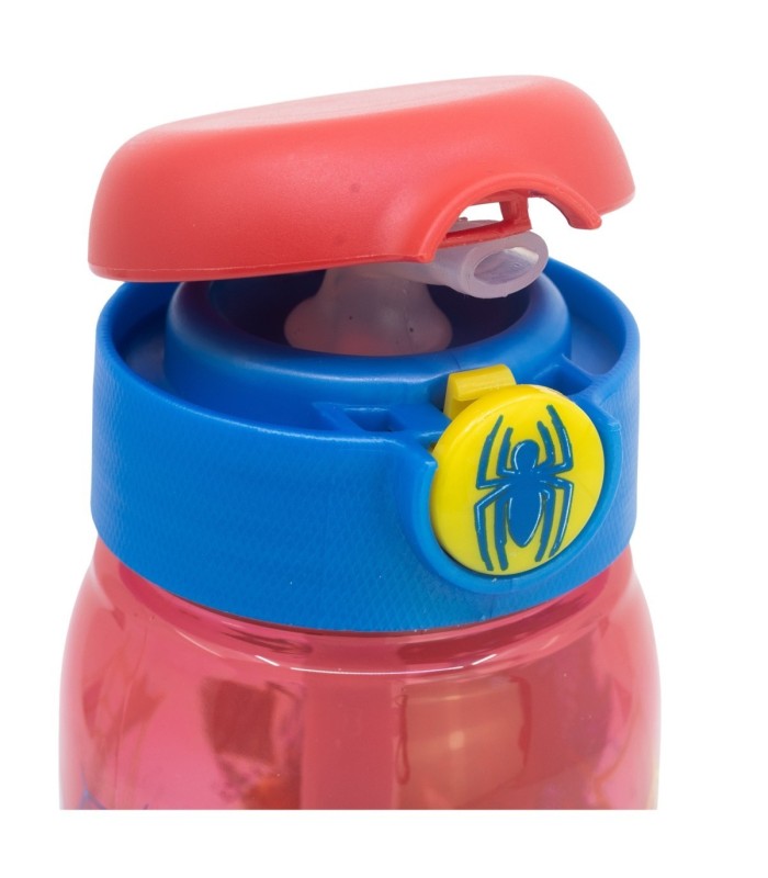 Garrafa Spiderman 510 ml com Palhinha e Tampa Anti Gotejo