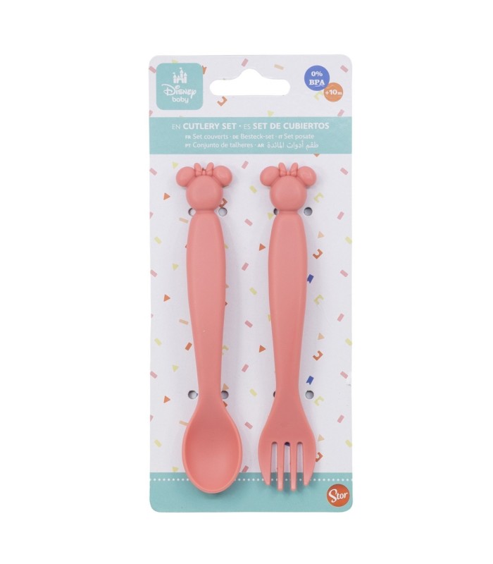 SET DE 2 CUBERTOS PP FORMA (COLHER E TENEDOR) MINNIE MOUSE