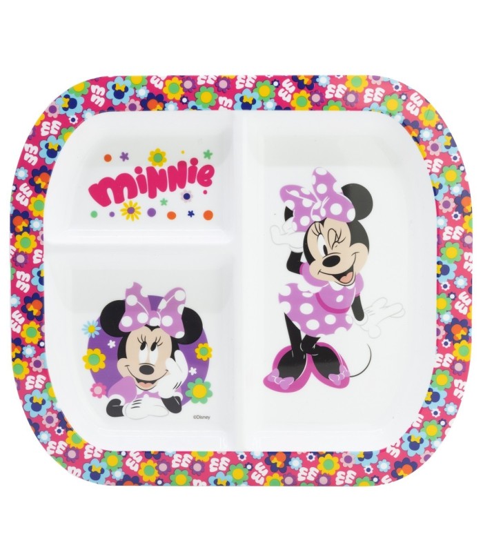 Prato Dividido Rectangular Minnie Mouse Bold Florals