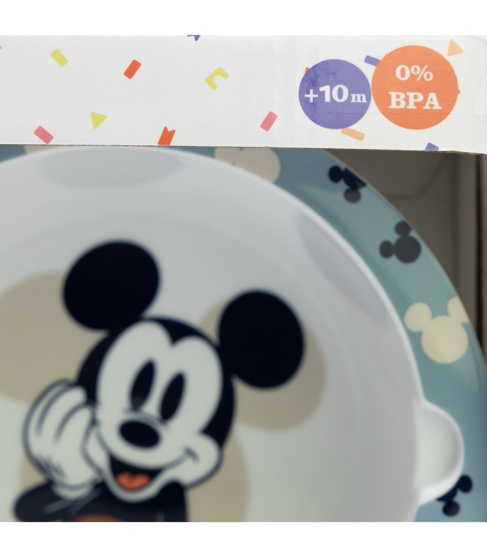SET 3PCS (CANECAS DE APRENDIZAGEM 250 ML, PRATO E COLHER) MICKEY MOUSE