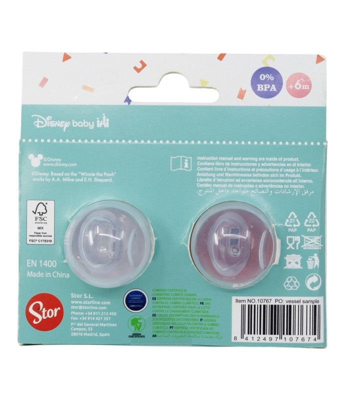 SET 2 CHUPETAS TETINA ANATÓMICA SILICONE +6M MINNIE MOUSE