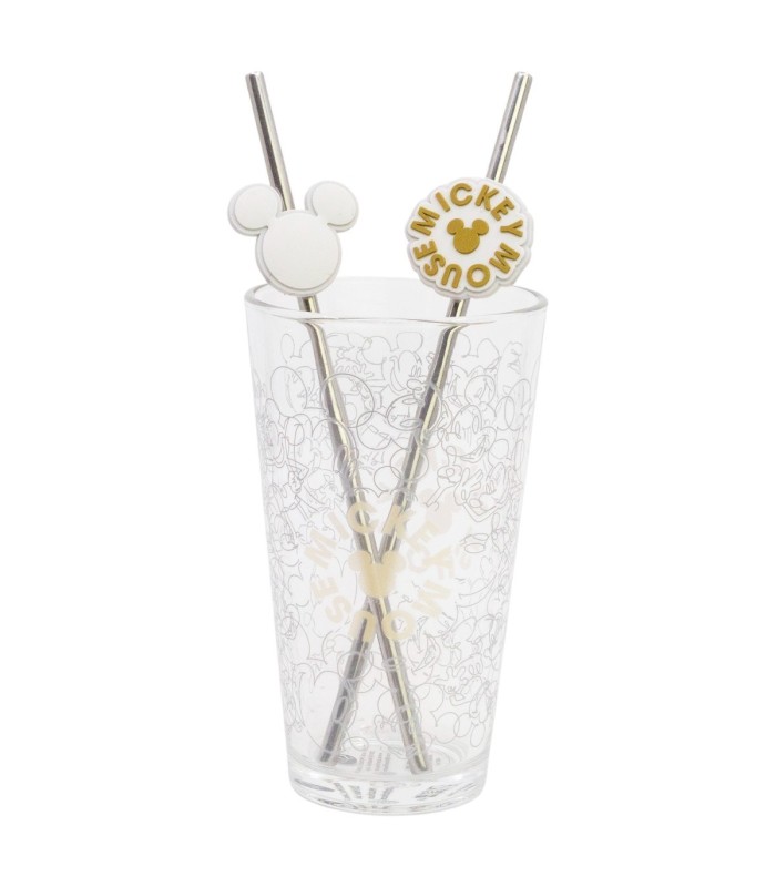 Conjunto Copo com Duas Palhinhas 480 ml Mickey Mouse