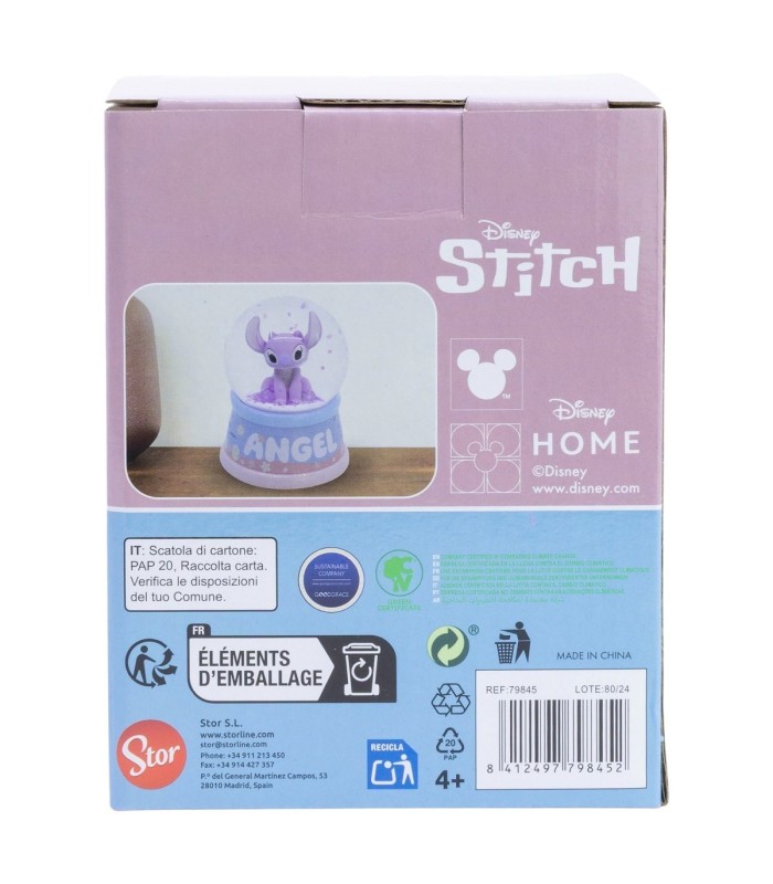 GLOBO DE NEVE ANJO STITCH EM CAIXA DE PRESENTE