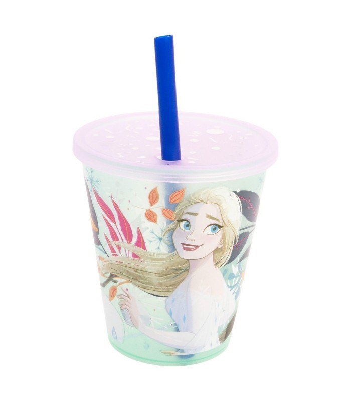 Conjunto 4 Copos Reutilizáveis Frozen 285 ml com Palhinha