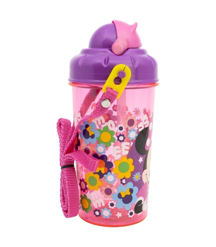 Garrafa Minnie Mouse 465 ml com Palhinha e Tampa