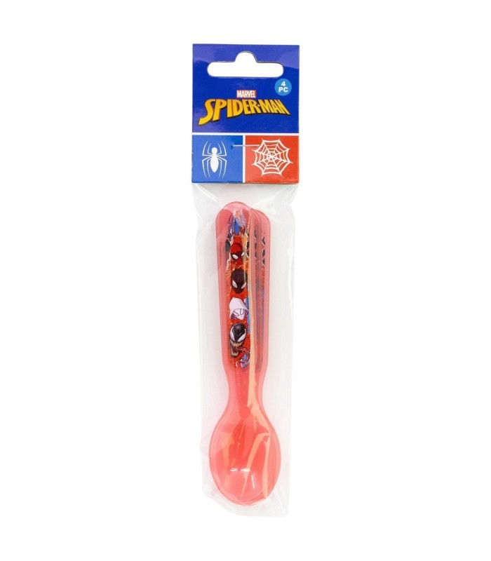 Conjunto de 4 Colheres Reutilizáveis Spider-Man